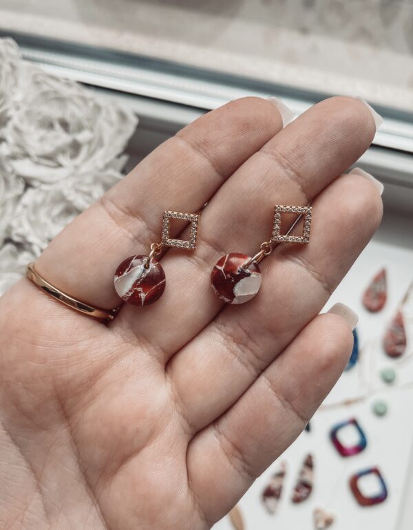 Kõrvarõngad Red Marble 01