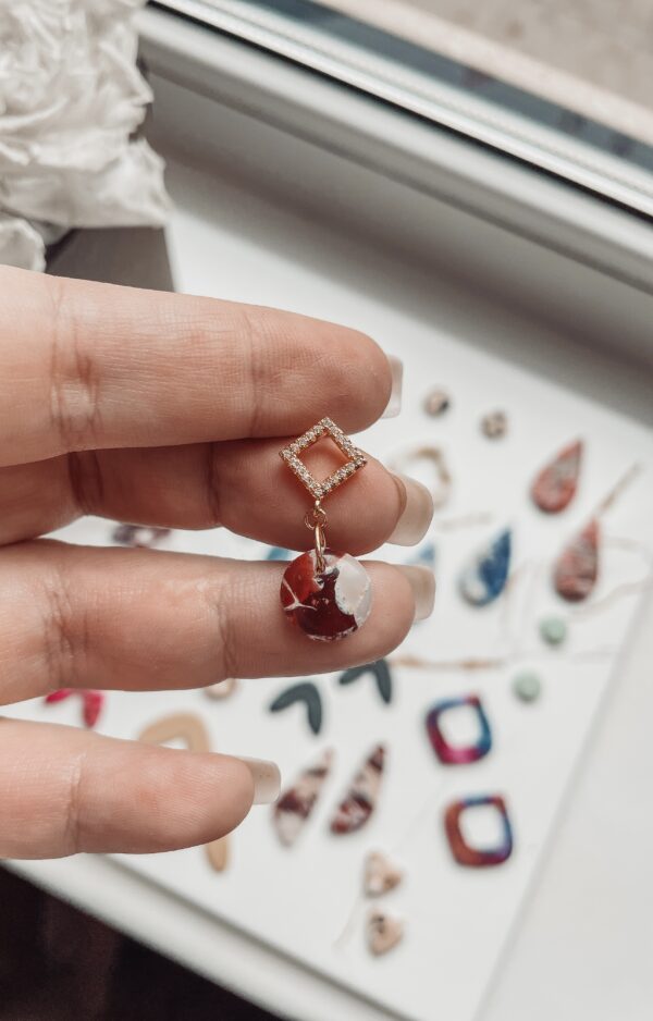 Kõrvarõngad Red Marble 01 - Image 2